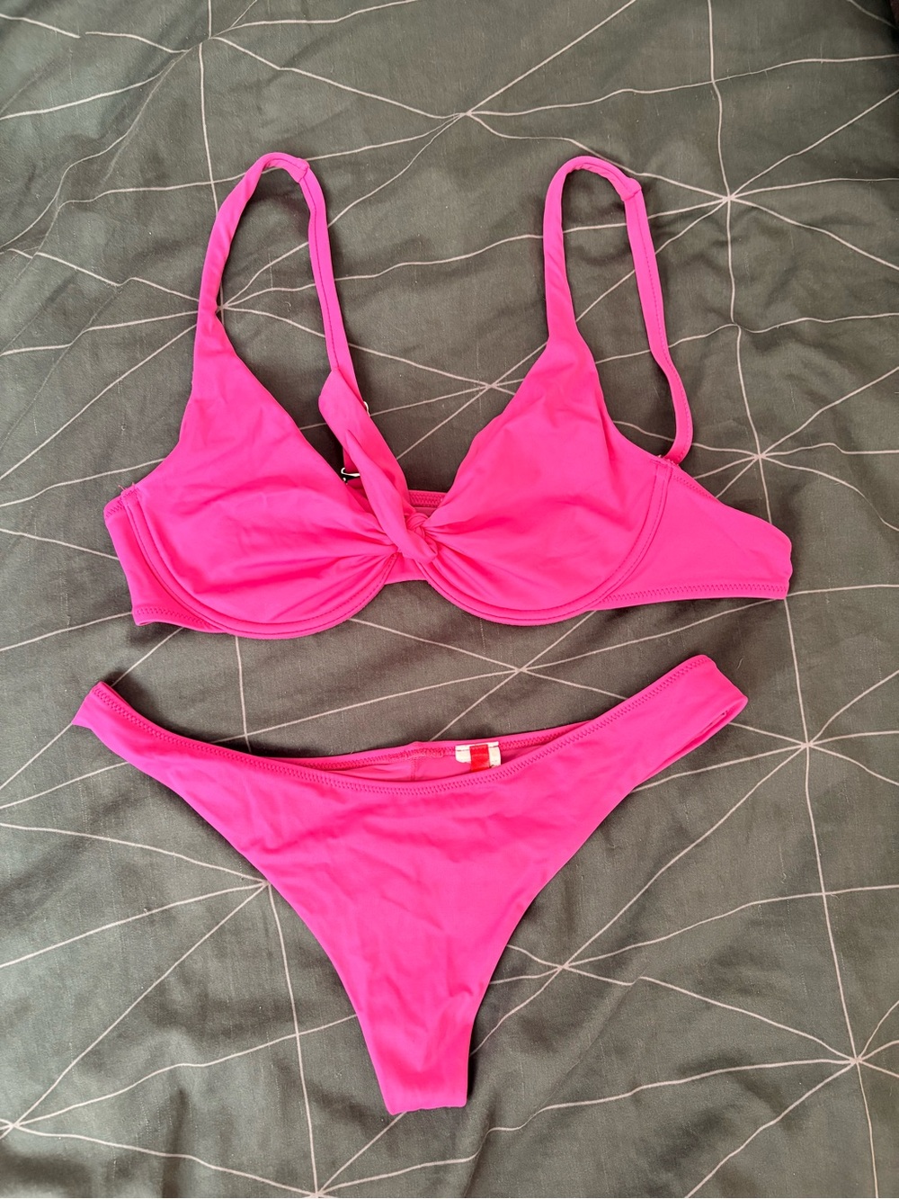 Hot Pink Twist Bikini Set